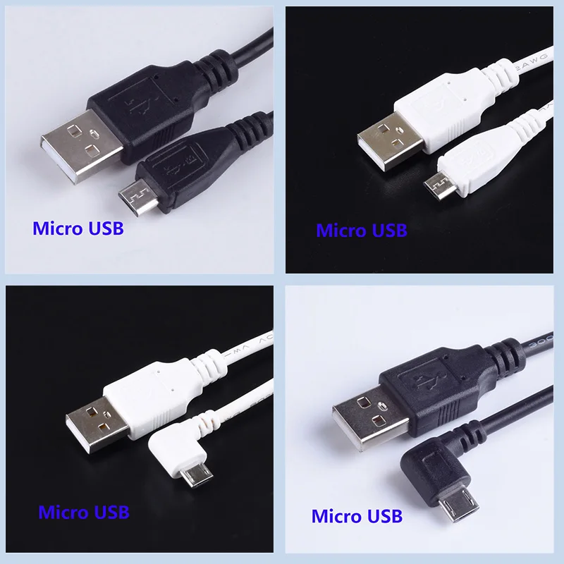 Разъем питания постоянного тока USB конвертирует в Micro белый черный L