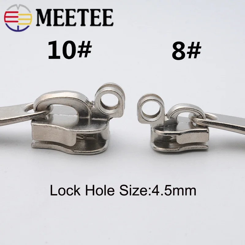 

2Pairs Luggage10# 8# Zipper Sliders For Nylon Zipper Lock Hole Zipper Head Handbag Password Lock Zipper Repair Kits Accessories