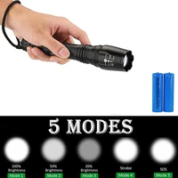 panyue 1000 lumen led rechargeable flashlight t6 xml led portable zoomable 5 modes adjustable focus tactical flashlight torch