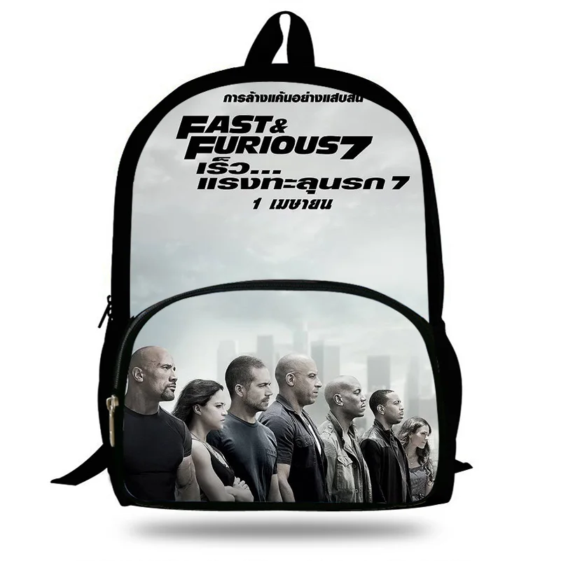 Сумки через плечо с принтом Fast Furious 7 &amp 8 женские рюкзаки для ноутбука детские