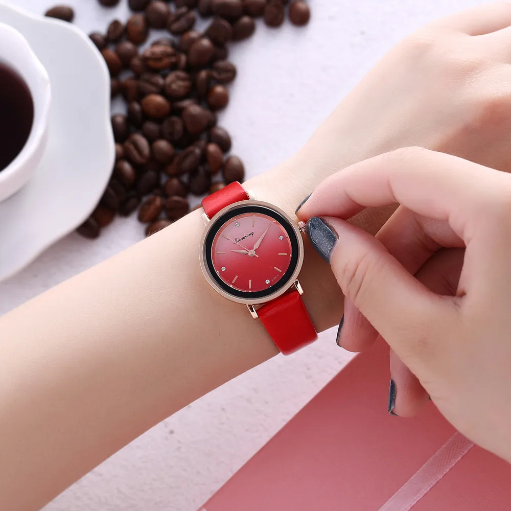 

Women Wrist Watches Leather Band Analog Quartz Round watch female clock women 2020 watch ladies