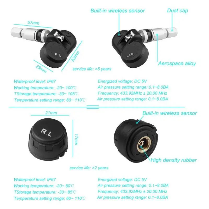 Солнечная lcd Автомобильная TPMS SP370 беспроводная система контроля давления в шинах с 4 датчиками