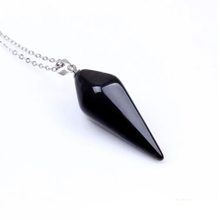 Натуральный драгоценный камень шестиугольная Пирамида рейки маятниковая подвеска Подвески исцеляющий