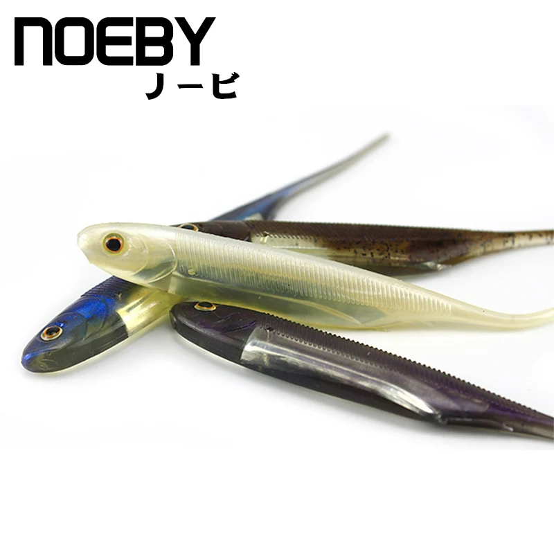 NOEBY 4 шт./упак. приманка с лазерным хвостом Мягкая для рыбной ловли наживка 3D