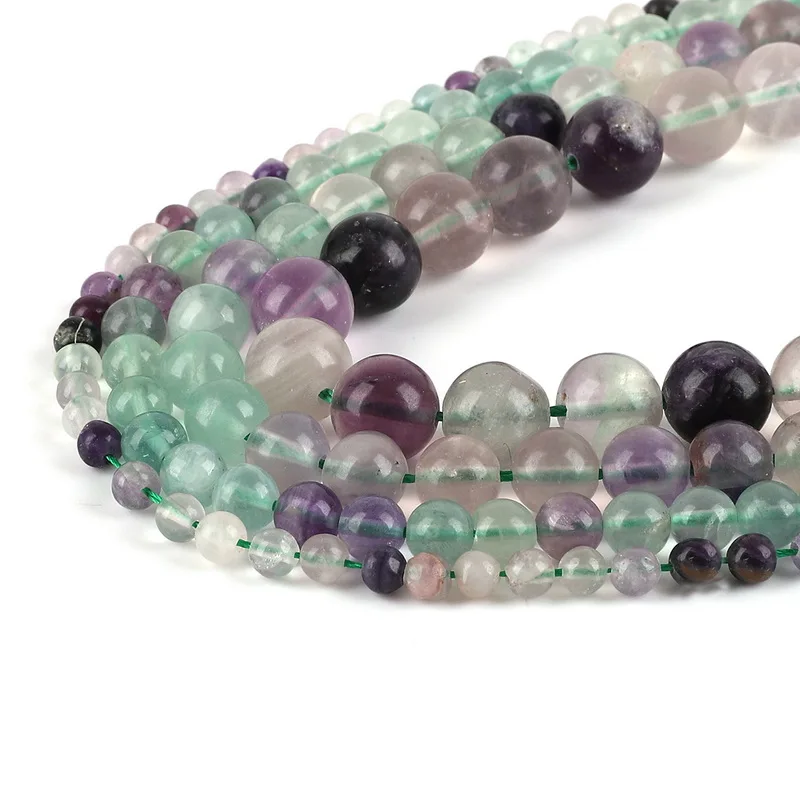 Nicebeads натуральный камень красочный флюорит круглые свободные бусины 15 дюймов