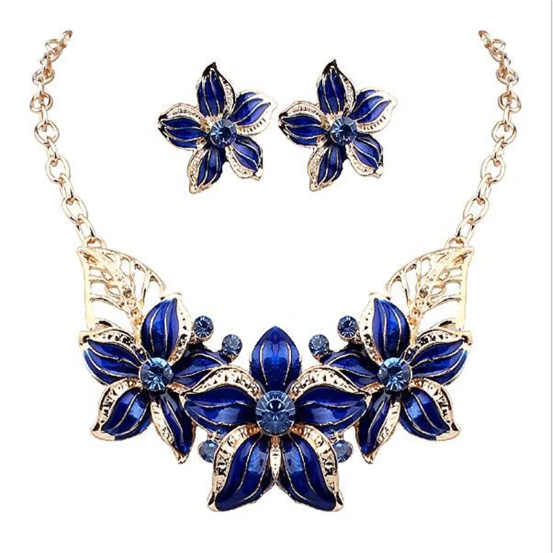 Комплект из колье и серёг с кристаллами|new jewelry sets|jewelry weddingset necklace |