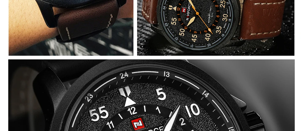 Naviforce Для мужчин Спортивные часы люкс топ модного бренда кварцевые часы Для Мужчин's Водонепроницаемый Военная Униформа Наручные часы мужской Relogio Masculino