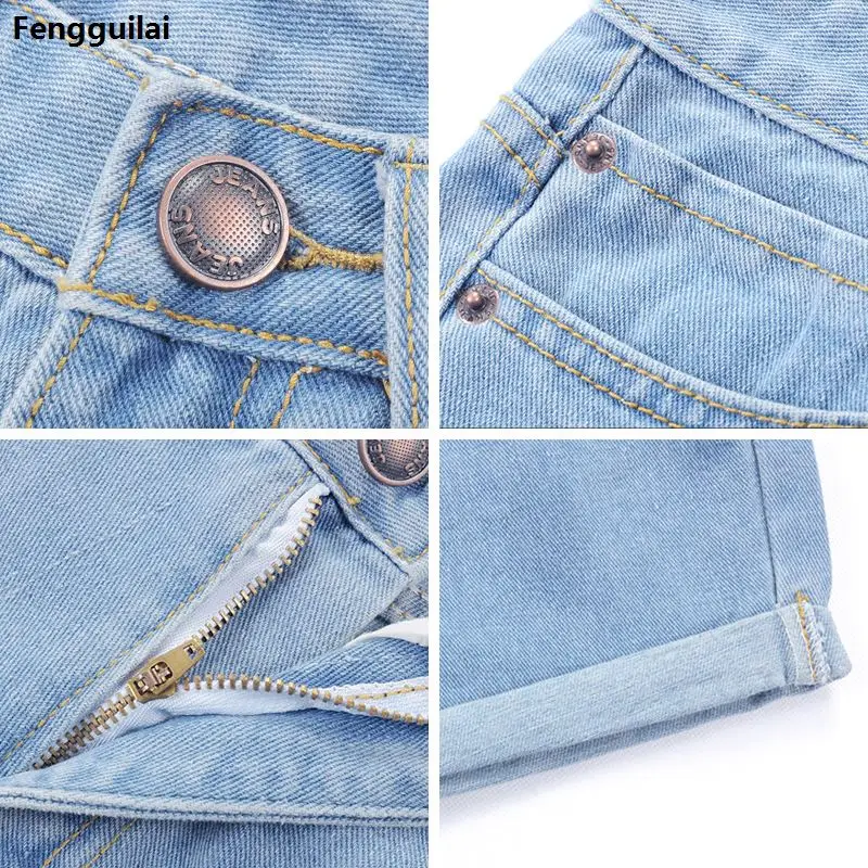 

Europe Blue Crimping Denim Shorts For Women Summer New Brand Trendy Slim Casual Plus Size Womens High Waist Shorts