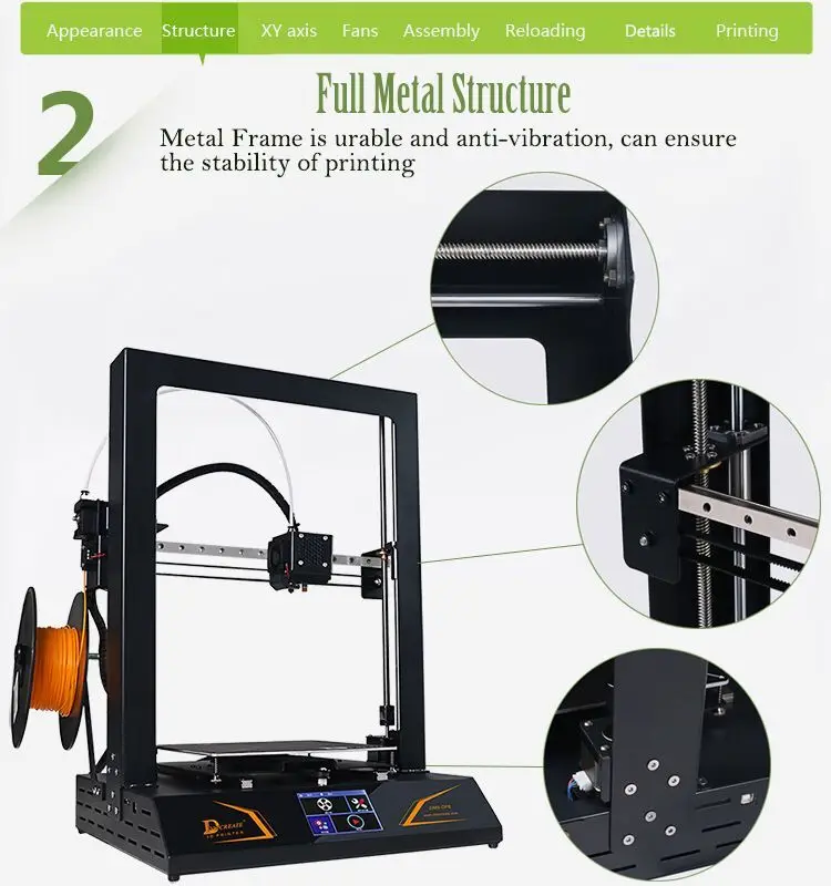 DMSCREATE DP6 3D-принтеры DIY kit линейные направительные рельсы металлический стабильную работу Высокоточный 2 шага собрать raprap prusa I3