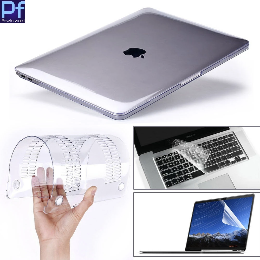 4 в 1 глянцевый прозрачный жесткий чехол + для клавиатуры MacBook Air 11 &quotPro 13/15&quot Retina 12