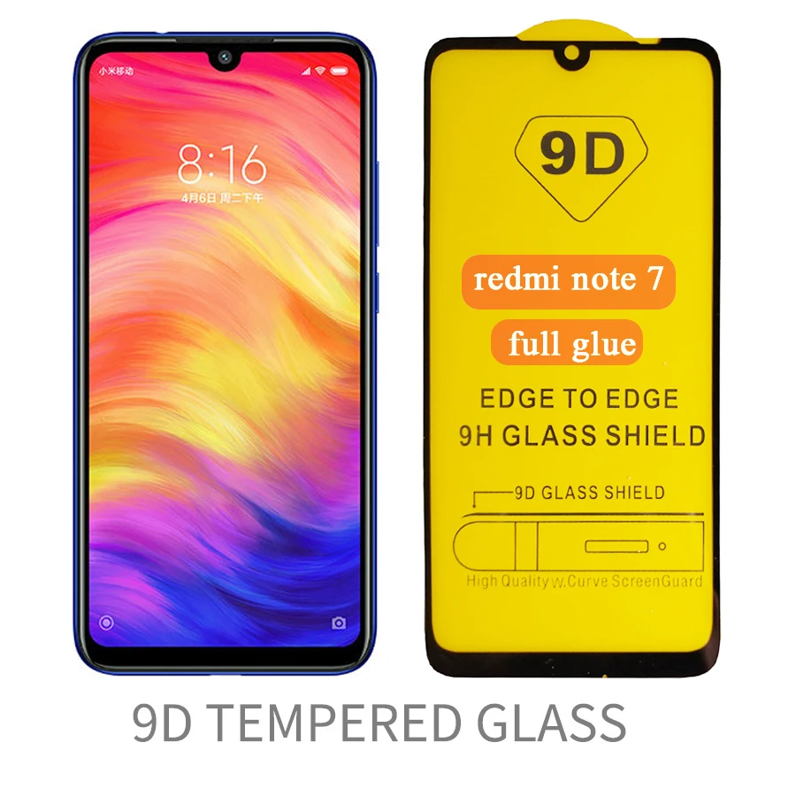 Закаленное стекло с полным покрытием 9D для Xiaomi Redmi Note 7 6 5 Pro Mi 9 8 Lite SE Pocophone F1 A2