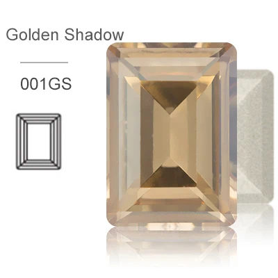 Golden Shadow Прямоугольный Клей для страз Decoratio стеклянные кристаллы, стразы, аппликация для одежды, блестящие стеклянные стразы, камни, свадебное платье - Цвет: Golden Shadow