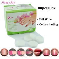 80pcsbox fibreless sponge pad lint free remover nail wipes for acrylic gel wraps nail tools manicure nail polish cleaning wipes