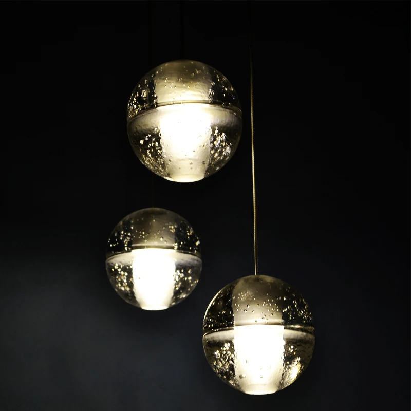 Bi Hudson modern minimalist creative LED bar restaurant project BOCCI magic crystal ball single head chandelier|ball sound|ball flipball football |