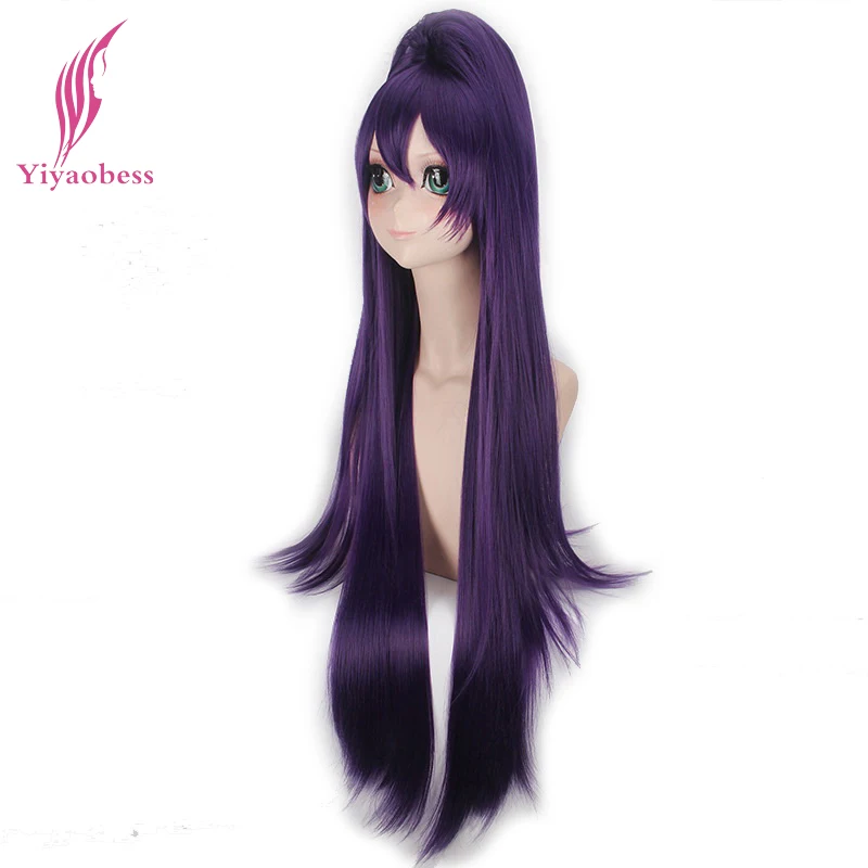 Yiyaobess 100 см Yatogami tohka прямые синтетические волосы длинные темно-фиолетовый парик для выступлений с одним хвостом парики для вечеринок на Хэллоуин
