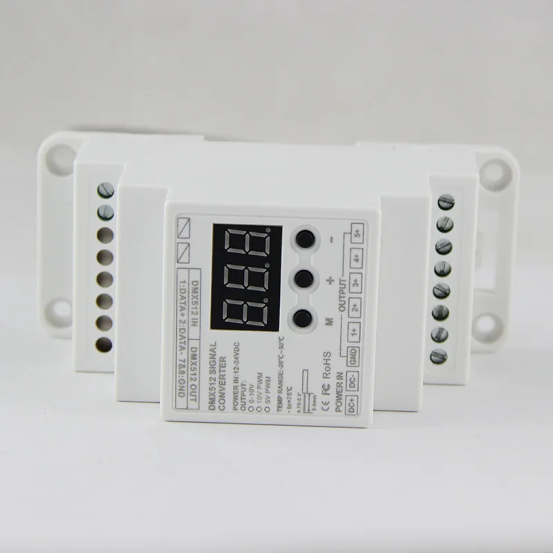 Светодиодный 5 канальный контроллер DMX512 на Din рейку /1990 сигнал до 0 10 В или ШИМ в