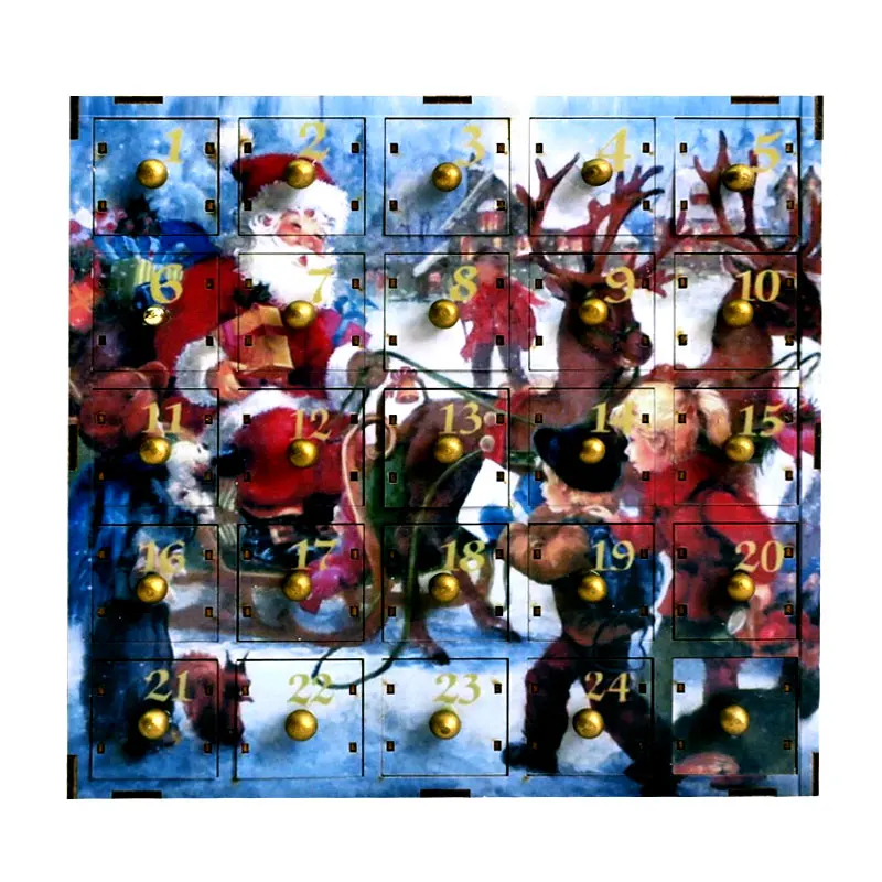 30*30cm Santa Claus Advent Calendar Wooden Family Date Sign Decor Christmas Snowman Enhance the Atmosphere Ornaments | Дом и сад