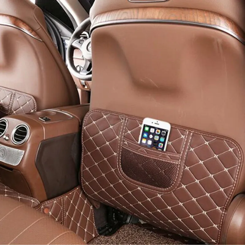 

Seat Backrest Anti Kick Pad Leather Car Anti Dirty Mat 2Pcs For Mercedes Benz C Class W205 2015-2018 GLC X253 2016-2018