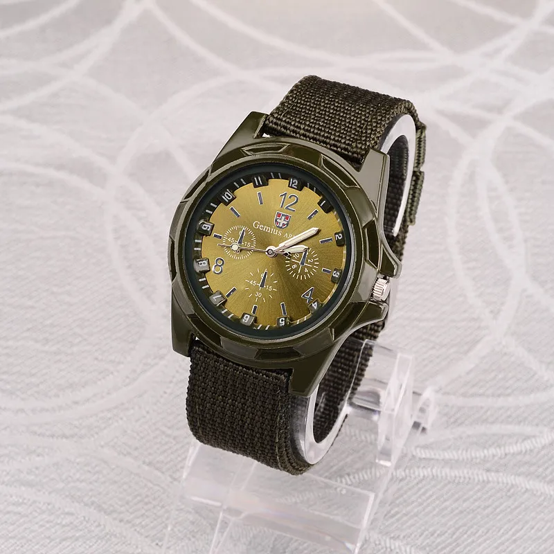green Мужские часы с нейлоновым ремешком, военные часы Gemius Army, высококачественные кварцевые мужские спортивные часы, повседневные наручные часы - Цвет: green