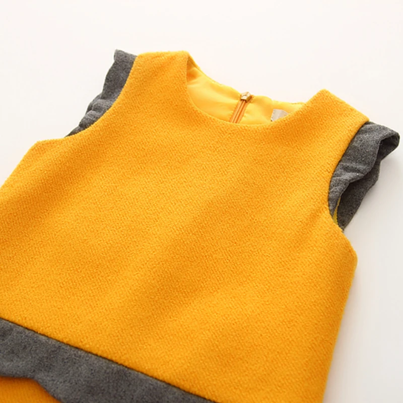 Осенне-зимние модные платья для маленьких девочек платье принцессы без рукавов с