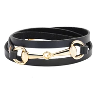 kirykle brown black multilayer leather bracelets for women femme bohemian style bracelet female jewelry