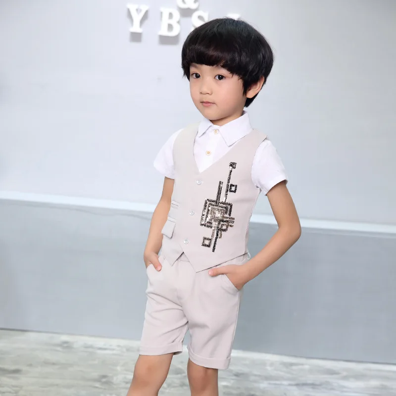 Детский официальный костюм для мальчиков платье на свадьбу день рождения блузка