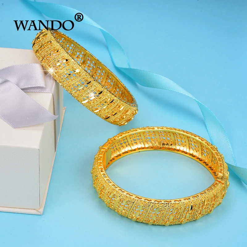 WANDO 2 шт./лот ювелирные изделия Дубай Эфиопский роскошный дизайн золотой цвет с