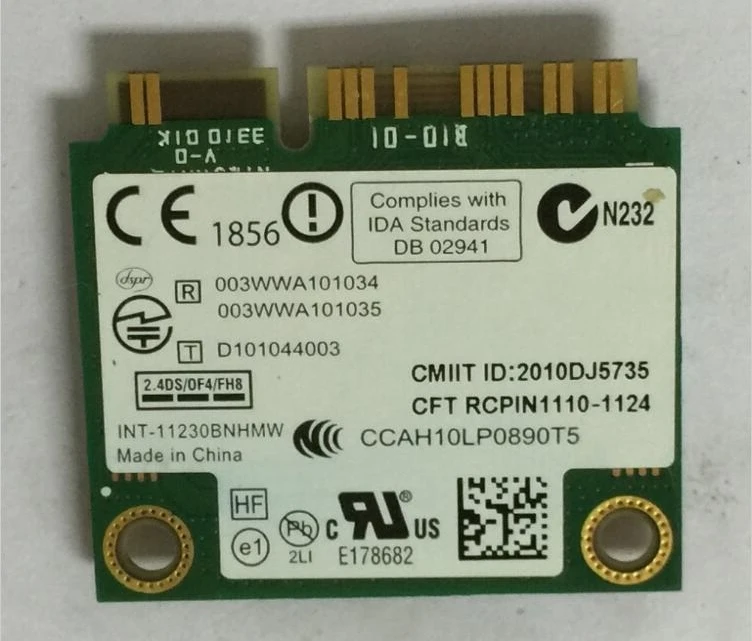 1030 BNHMW Intel Wireless card 11230 M WIFI + 300 Bluetooth   802.11b/G/N 3, 0 GHz