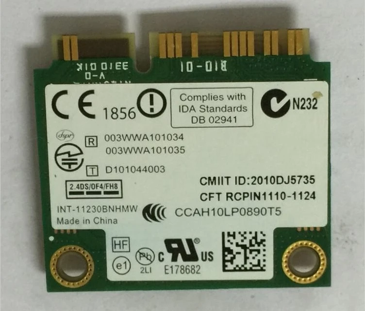 Беспроводная карта Wireless-N 1030 11230BNHMW Intel 300M Wi-Fi + 3 0 Bluetooth официальная версия 802.11b/g/N 2 4