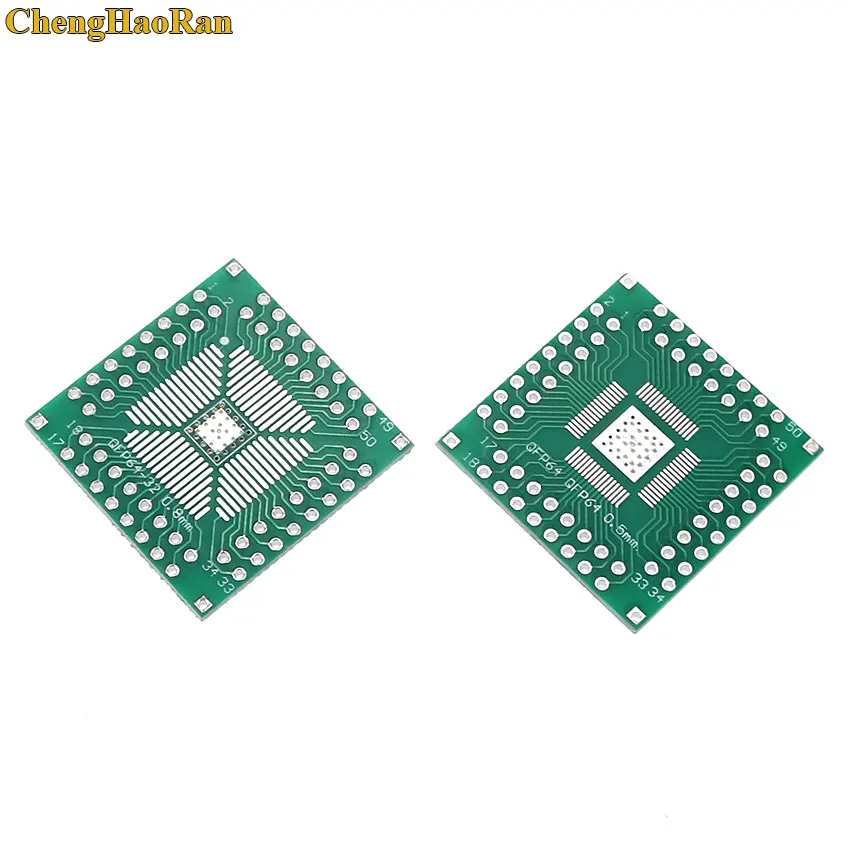 

ChengHaoRan 5 PCS QFP 32 40 48 56 64 SMT to DIP64 Test Board Adapter Plate 0.5/0.8 mm Pitch Universal Board PCB Converter