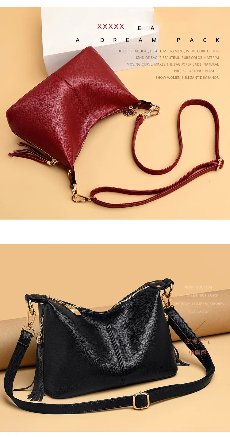 Fashion Tassel Crossbody Bags For Women Messenger Bag Designer Handbags High Quality Female Leather Shoulder Bag Sac A Main