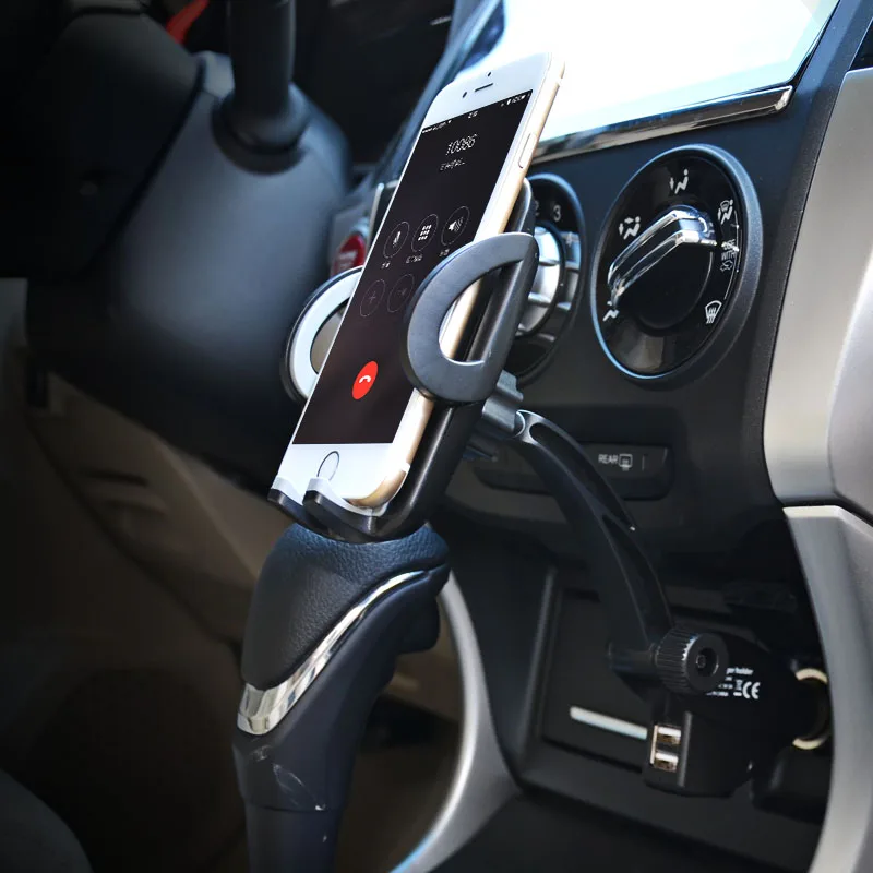 Универсальный автомобильный держатель для телефона прикуриватель 2 usb зарядное