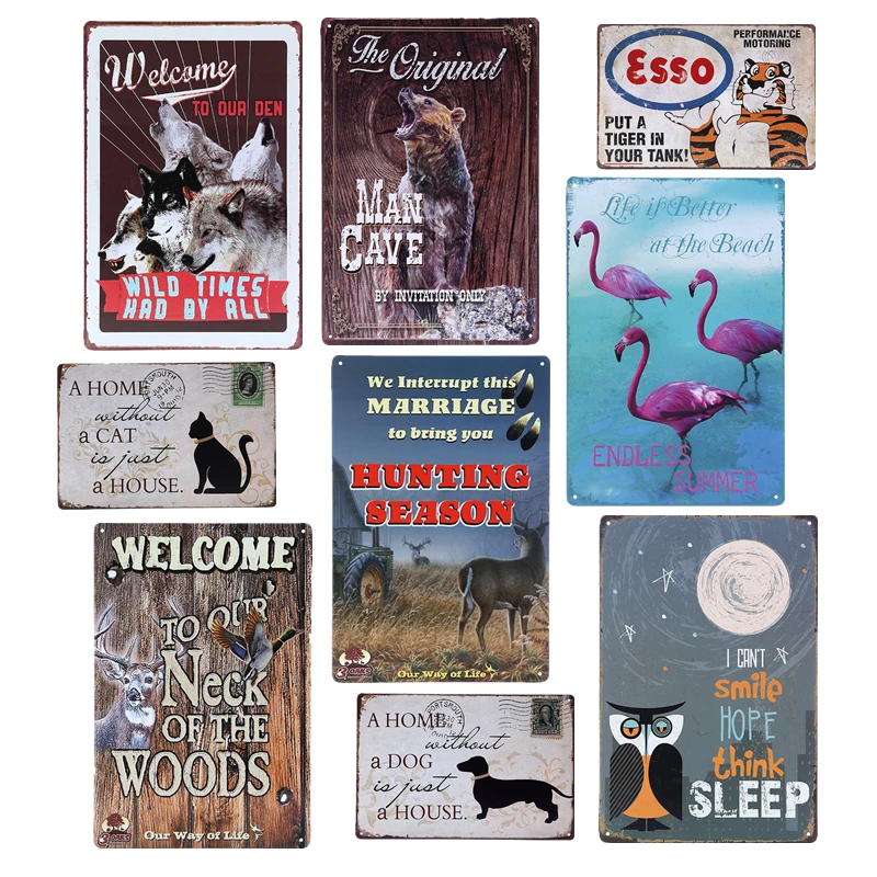 Волк человек пещера собака кошка металлические знаки олень тигр сова животные