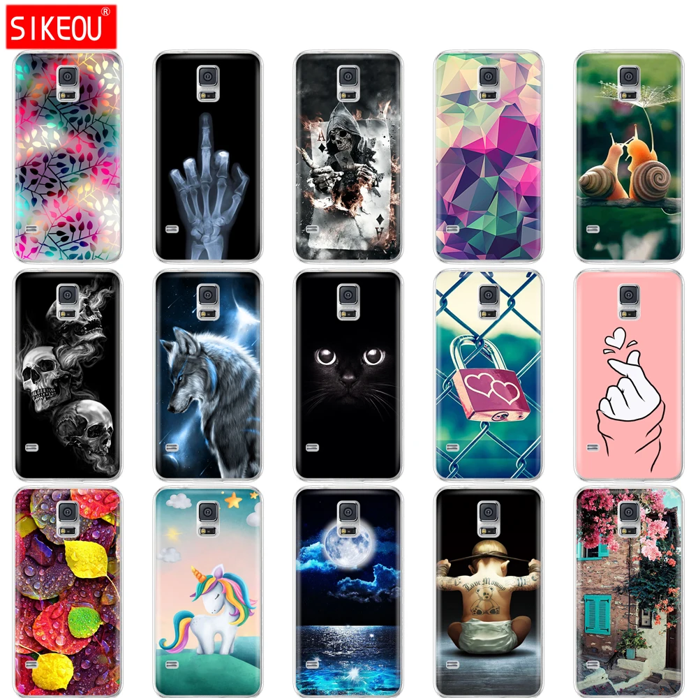 

Soft Silicon TPU Cover For Samsung Galaxy S5 Case phone Cover For Samsung S5 Neo Case Capa For Samsung S5 i9600 SM-G900F flower