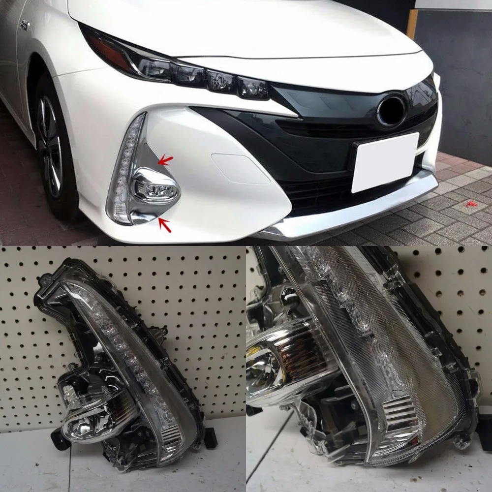 JanDeNing для TOYOTA PRIUS PRIME с левой стороны, полный светодиодный фонарь для бега, светлые противотуманные фары, лампа OEM