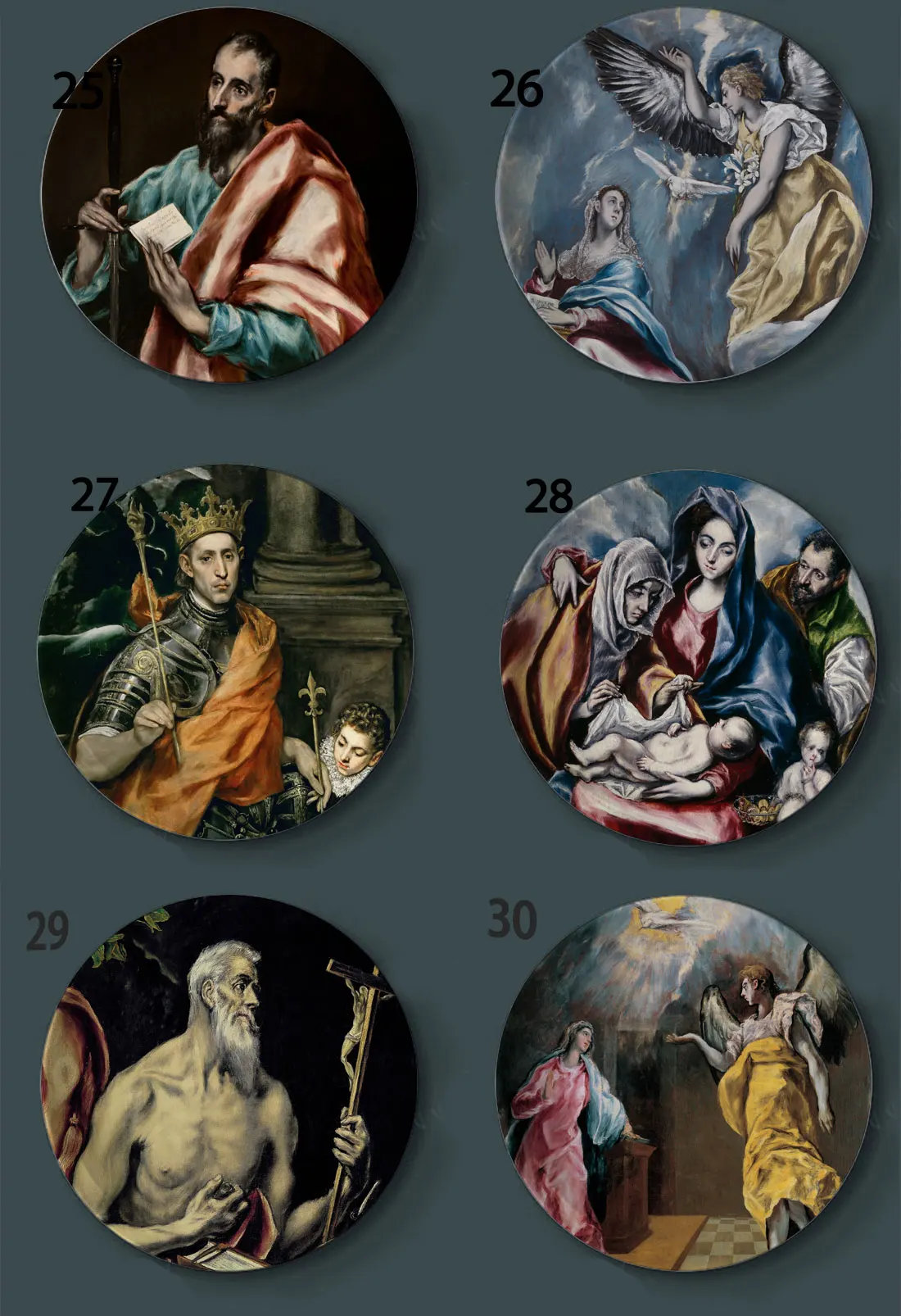 El Greco священник декоративная тарелка Мадонна Иисус церковь декоративная тарелка домашняя Наклейка на стену тарелка испанский Ренессанс живопись тарелка