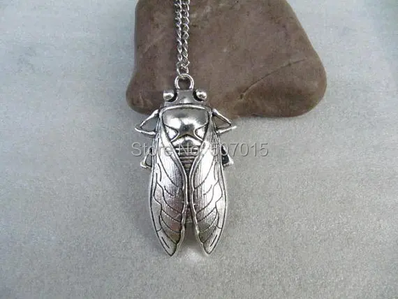 wholesale Antique silver cicada necklace insect cicade pendant | Украшения и аксессуары