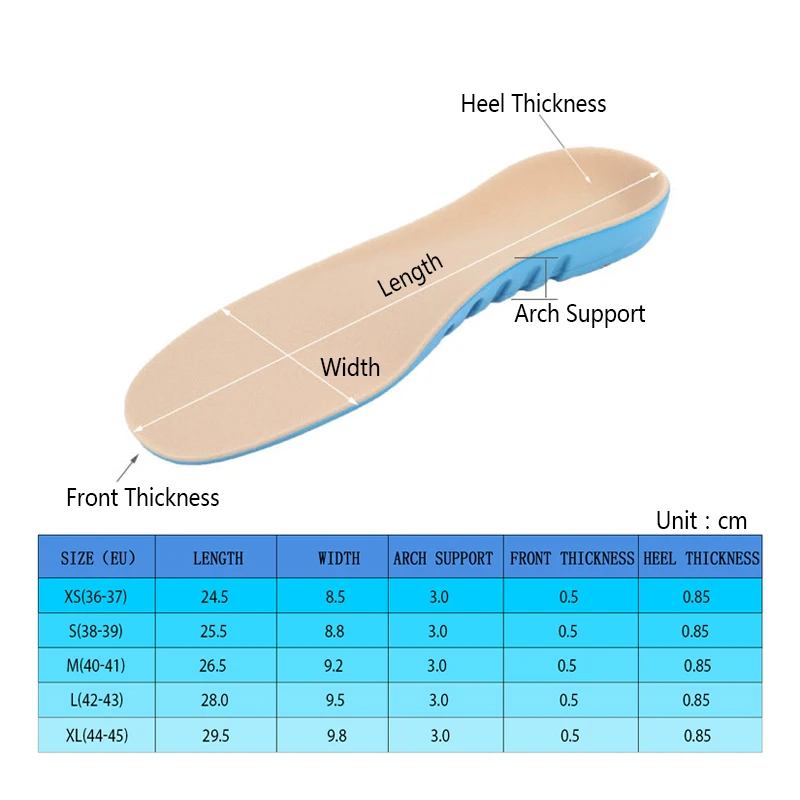 Ортопедические стельки из ПУ кожи спортивные амортизирующие поддержка