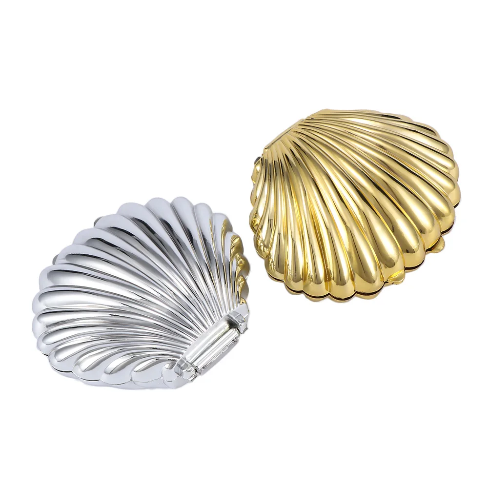 

New 1Pcs Creative Shell Shaped Carrying Case Jewelry Box Candy Box Multifunctional Wedding Supplies Baby Shower Decor 10*8*5cm