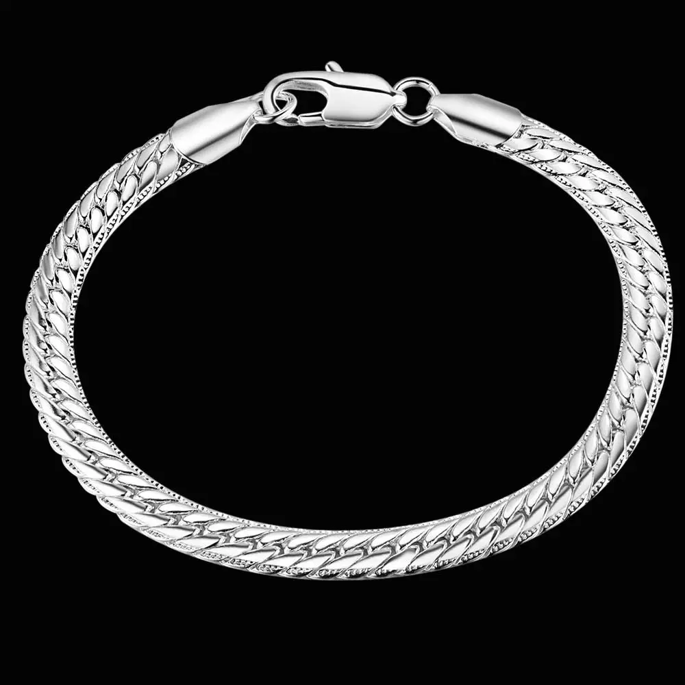 Fashion Jewelry 6MM Bracelet Silver Plated Chain | Украшения и аксессуары