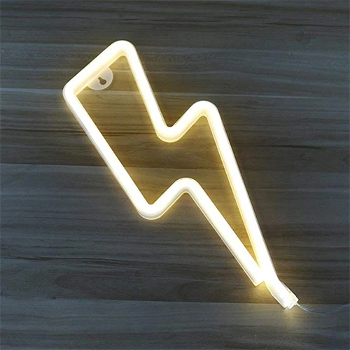Неоновые вывески, светодиодный неоновый аккумулятор/USB кабель управляемые огни Настенный декор для девочек Спальня Дом Бар Отель пляж отдыха - Испускаемый цвет: Lightning