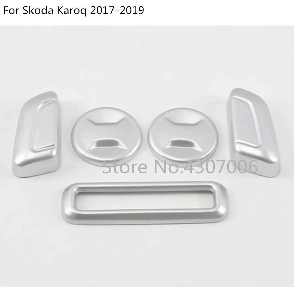 Car Body Cover Chrome ABS Seat Adjustment Knob Button Switch Trim Parts 5pcs For Skoda Karoq 2017 2018 2019 2020 2021 | Автомобили и