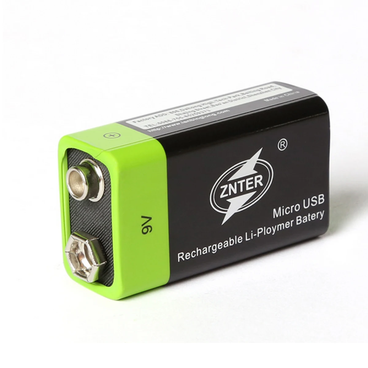 ZNTER 9V перезаряжаемая батарея 400mAh USB RC батарея для микрофона 9V Lipo батарея 3.6Wh микро USB зарядное устройство