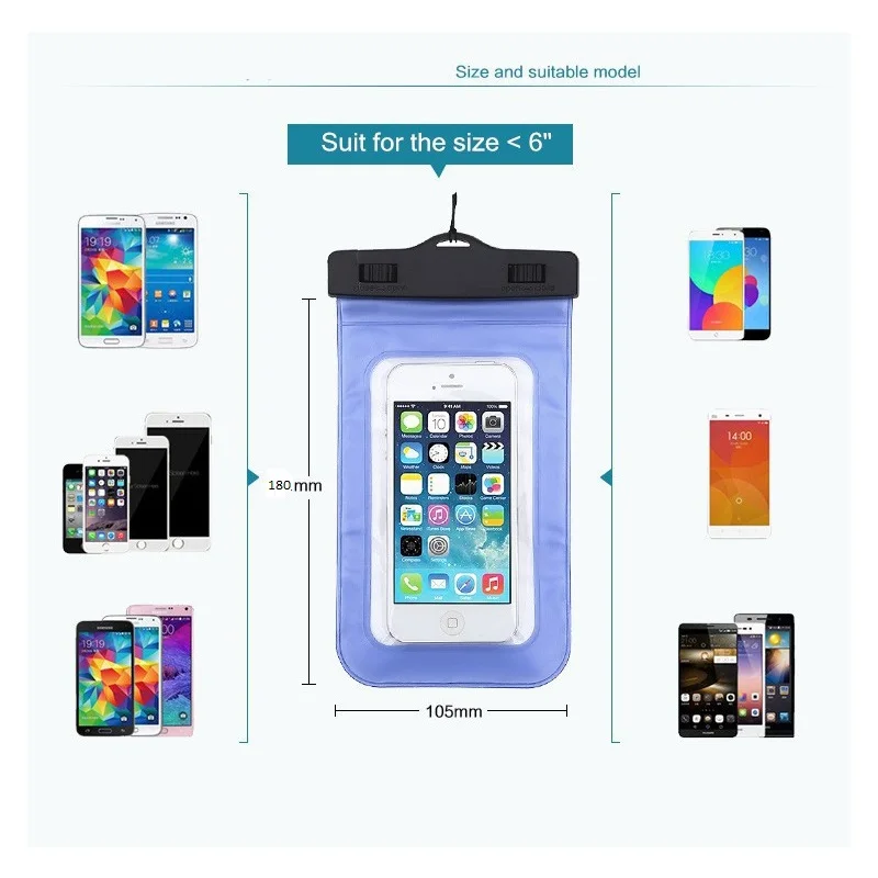 Водонепроницаемый чехол для iPhone X 6 S 7 8 Plus подводный Samsung Galaxy S8 S9 S6 S7 edge Note 4 5 J3 J5 J7 A5