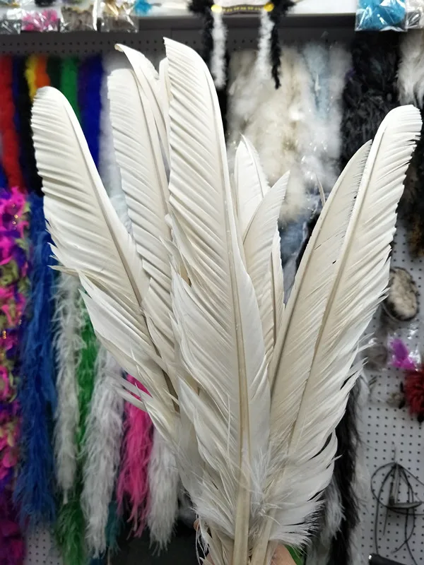 

Wholesale perfect 50pcs high quality scare natural white Eagle feathers 50-60cm/20-24inch Decorative diy stage performance