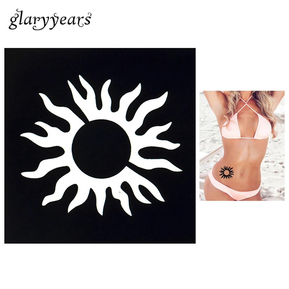 1 шт. трафарет для татуировок искусство на запястье Аэрограф рисования солнце