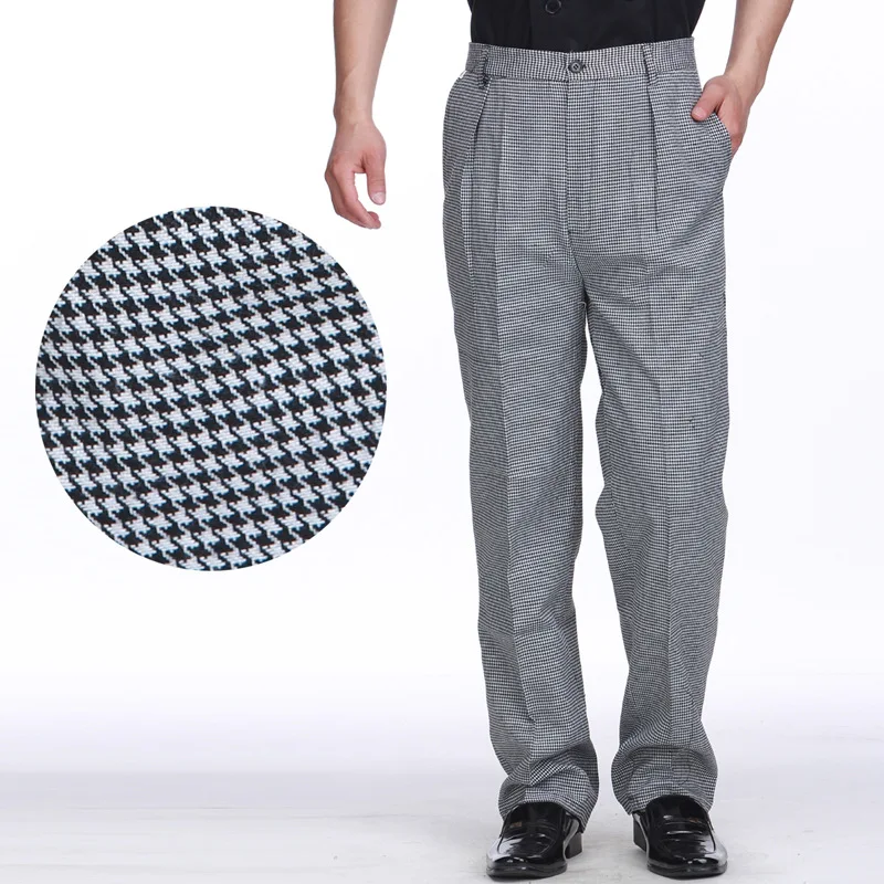 Бесплатная доставка сезон лето осенние брюки для повара рабочие в черно белую