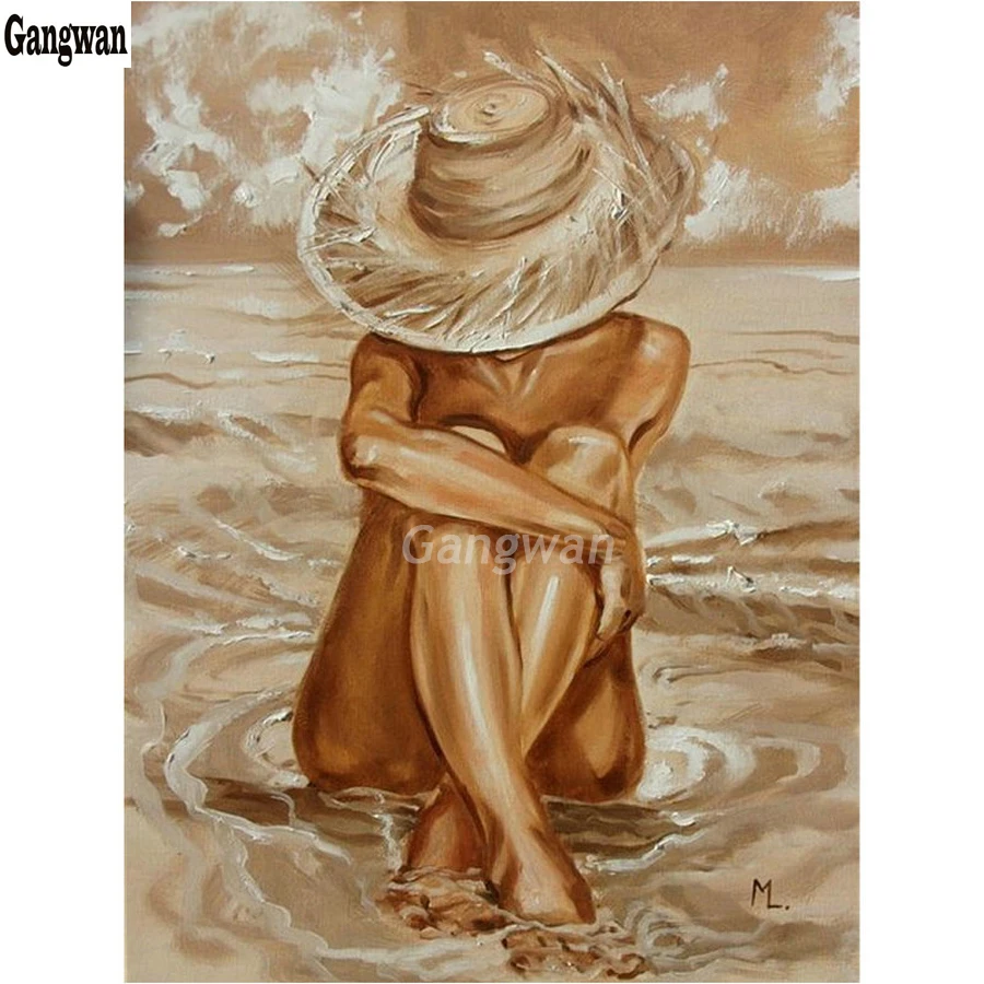 

DIY 5D diamond Painting hat woman Cross Stitch Female model Needlework Mosaic Diamond embroidery picture beauty Home Decoration