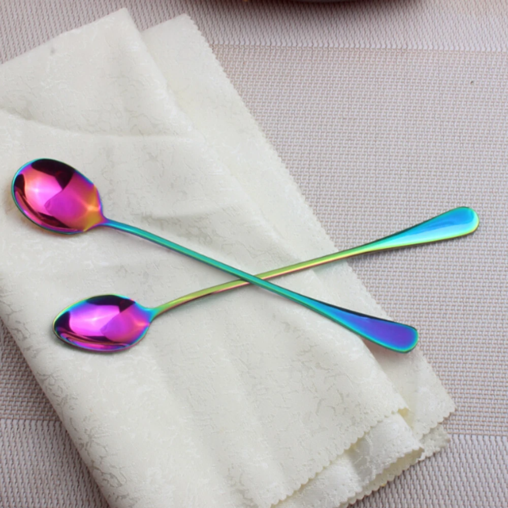 6 шт. Нержавеющая сталь ложка творческий Кофе Мороженое Конфеты Teaspoon Кухня сад