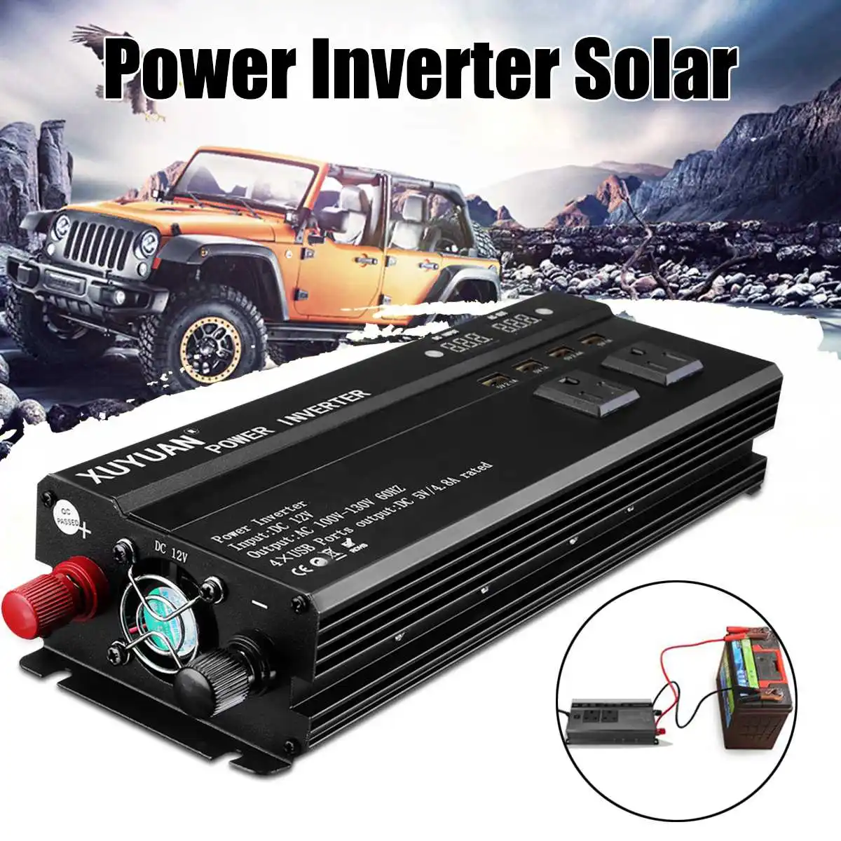 Солнечный инвертор 6000W P eak DC 12 V/24 V to AC 110 V/220 V модифицированный синусоидальный автомобильный инвертор для грузовиков